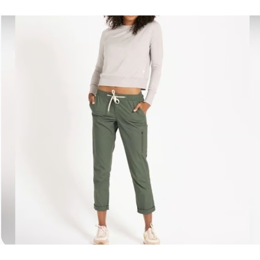Vuori Ripstop Pant Army Khaki Green Organic Cotton Womens Medium Hiking Outdoor - Picture 3 of 15